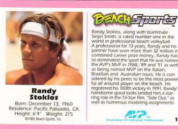 1992 Beach Sports #1 Randy Stoklos Back